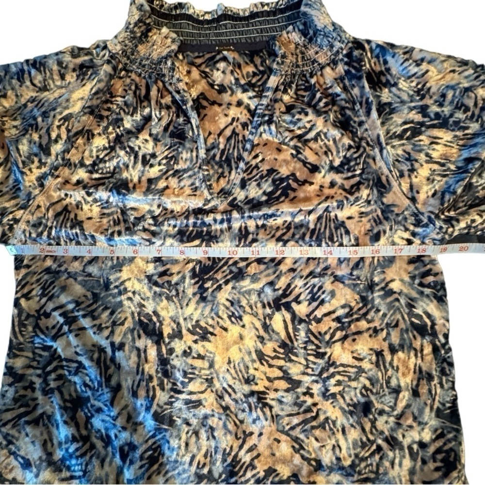 Free People Go Get ‘Em Velvet Blouse, Ivory Comb, Size XL - Picture 6 of 11